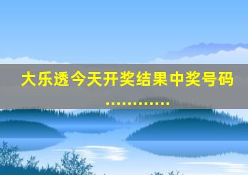 大乐透今天开奖结果中奖号码 ............